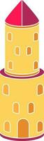 giallo e rosa colore castello Torre icona. vettore
