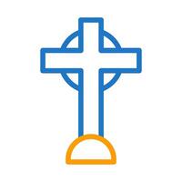 salib icona duocolor blu arancia colore Pasqua simbolo illustrazione. vettore