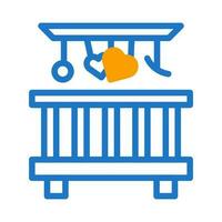 letto icona duotone blu arancia stile San Valentino illustrazione simbolo Perfetto. vettore