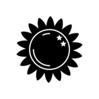 girasole riempire icona simbolo vettore. nero glifo girasole icona vettore