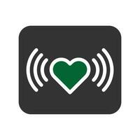 segnale amore icona solido grigio verde stile San Valentino illustrazione simbolo Perfetto. vettore