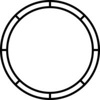 hula cerchio squillare linea arte icona nel piatto stile. vettore
