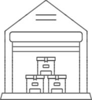 magazzino icona nel nero schema vettore