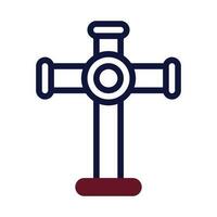salib icona duotone marrone Marina Militare colore Pasqua simbolo illustrazione. vettore
