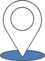 carta geografica pointer icona nel blu e bianca colore. vettore