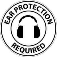 notare la protezione per le orecchie richiesta segno su sfondo bianco vettore