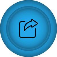 blu Condividere pulsante icona nel piatto stile. vettore