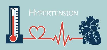 sfigmomanometro ipertensione ipertensione essenziale o primaria collegare al cuore design piatto ncd concetto malattie non trasmissibili vettore