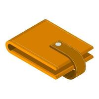 3d illustrazione di portafoglio nel Marrone colore. vettore