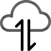 nube dati Conservazione icona nel linea arte. vettore