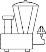miscelatore macinino icona nel magro linea arte. vettore