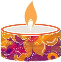 ardente floreale Fai da te tealight candela colorato elemento nel piatto stile. vettore
