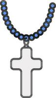 rosario icona nel blu e grigio colore. vettore
