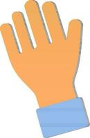 carta tagliare stile fermare o cinque dito contare mano arancia e blu colore. vettore