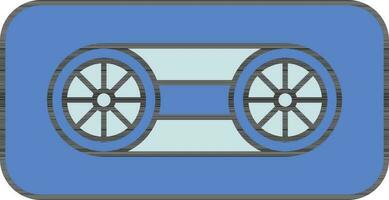 blu cassetta icona nel piatto stile. vettore