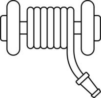 nero schema acqua tubo flessibile bobina icona o simbolo. vettore