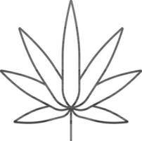marijuana foglia icona nel nero linea arte. vettore