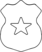 stella scudo icona nel nero schema. vettore