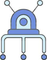 blu nanobot icona su bianca sfondo. vettore