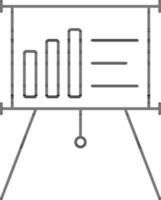 bar grafico grafico su tripode tavola linea arte icona. vettore