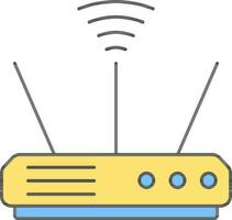 isolato router icona nel blu e giallo colore. vettore