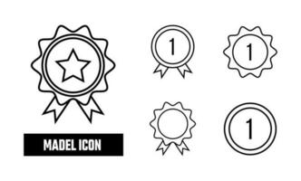 medaglia diretto icona simbolo vettore. nero schema medaglia icona vettore