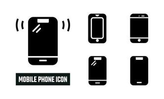 mobile Telefono riempire icona simbolo vettore. nero glifo mobile Telefono icona vettore