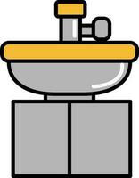 gabinetto lavabo icona nel grigio e arancia colore. vettore
