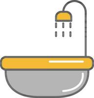 vasca da bagno doccia icona nel grigio e arancia colore. vettore