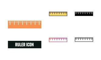 righello icona impostato vettore illustrazione