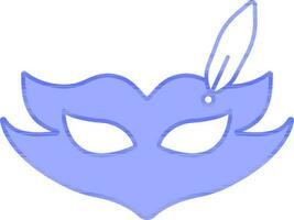 piuma maschera icona nel blu e bianca colore. vettore