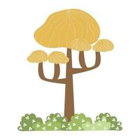 cartone animato albero isolato su un' bianca sfondo. semplice moderno stile. carino verde impianti, foresta, vettore piatto illustrazione. estate, primavera alberi.