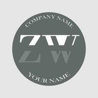 iniziale Z W logo lettera monogramma lusso mano disegnato vettore