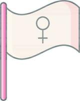 isolato femminismo bandiera icona nel rosa colore. vettore