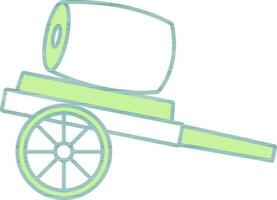 isolato tabù cimice tamburo su mano carrello icona nel verde e bianca colore. vettore