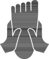 nero e bianca piede massaggio icona o simbolo. vettore