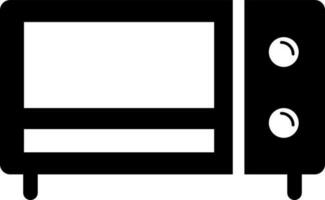 microonde icona o simbolo nel nero e bianca colore. vettore