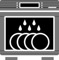 nero e bianca illustrazione di lavastoviglie icona. vettore