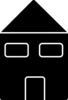 casa o Villetta icona nel nero e bianca colore. vettore