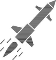 illustrazione di missile o razzo icona nel nero e bianca colore. vettore