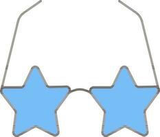 blu stella occhiali icona nel piatto stile. vettore