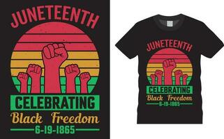 juneteenth festeggiare 1865 americano nero persone storico la libertà giorno maglietta design vettore