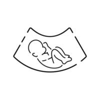 gravidanza concetto icona. incinta donna idea magro linea illustrazione. ecografia. gravidanza medico monitoraggio. vettore isolato schema disegno. modificabile ictus.