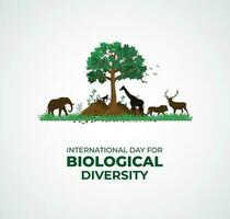 internazionale giorno per biologico diversità. modello per sfondo, striscione, carta, manifesto. vettore illustrazione.
