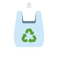 plastica Borsa con riciclare cartello icona simbolo modello per grafico e ragnatela design collezione logo vettore illustrazione