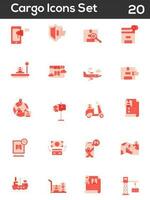 carico icone o simbolo impostato nel rosso colore. vettore