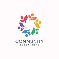 Comunità logo design idea con moderno concetto vettore