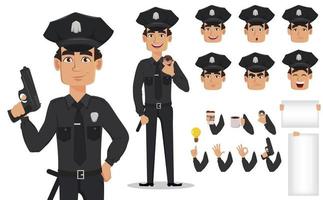 personaggio dei cartoni animati di poliziotto poliziotto vettore