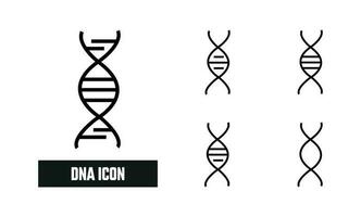 dna diretto icona simbolo vettore. nero schema dna icona vettore