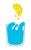 spremitura Limone succo nel bicchiere di potabile acqua vettore illustrazione